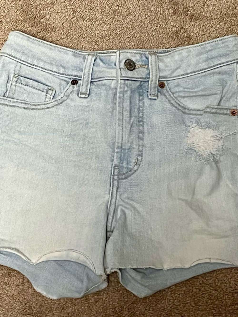 Old Navy Light Blue Distressed Denim Shorts
